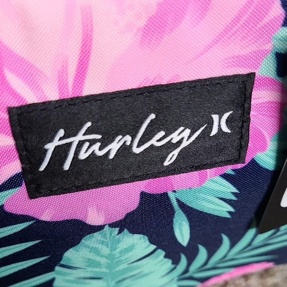 Hurley Pink and Green Tropical Cosmetic Bag with Leaf Design - Picture 8 of 8